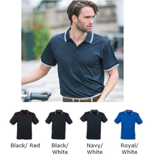 Henbury H482 Men's Coolplus Double Tipped Polo Shirt - Click Image to Close